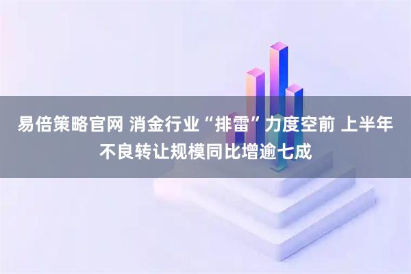 易倍策略官网 消金行业“排雷”力度空前 上半年不良转让规模同比增逾七成
