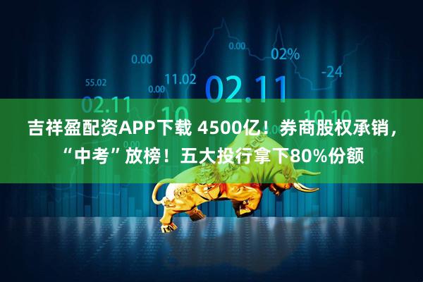 吉祥盈配资APP下载 4500亿!券商股权承销,“中考”放榜!五大投行拿下80%份额